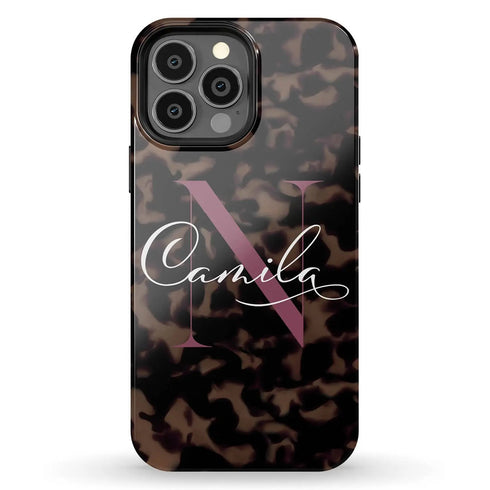 Monogram Personalized Tortoiseshell iPhone Case